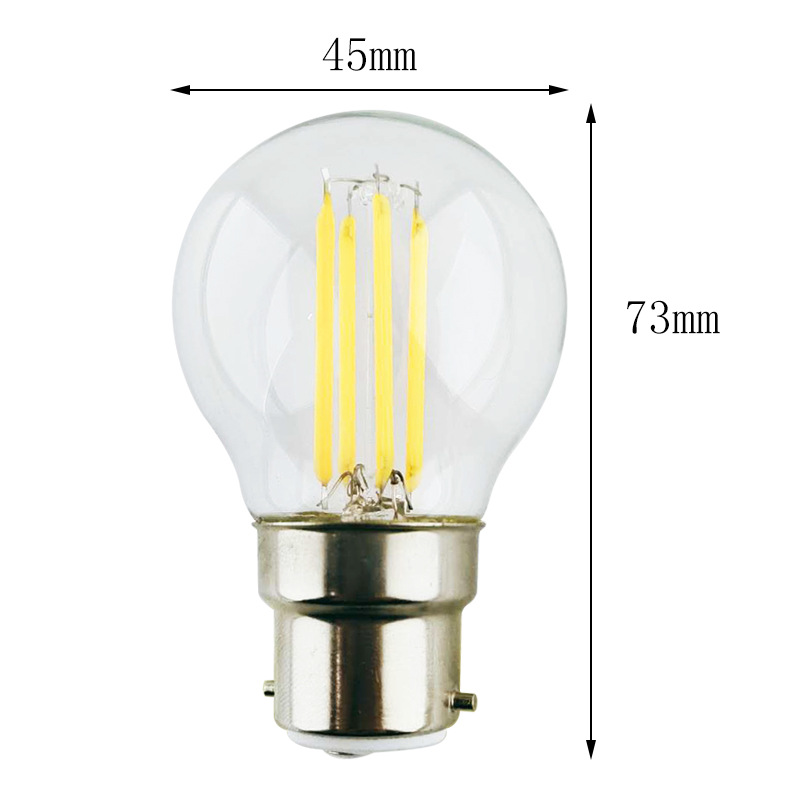 跨境led灯丝灯欧规g45球泡灯b22螺口2w4w玻璃灯泡-阿里巴巴