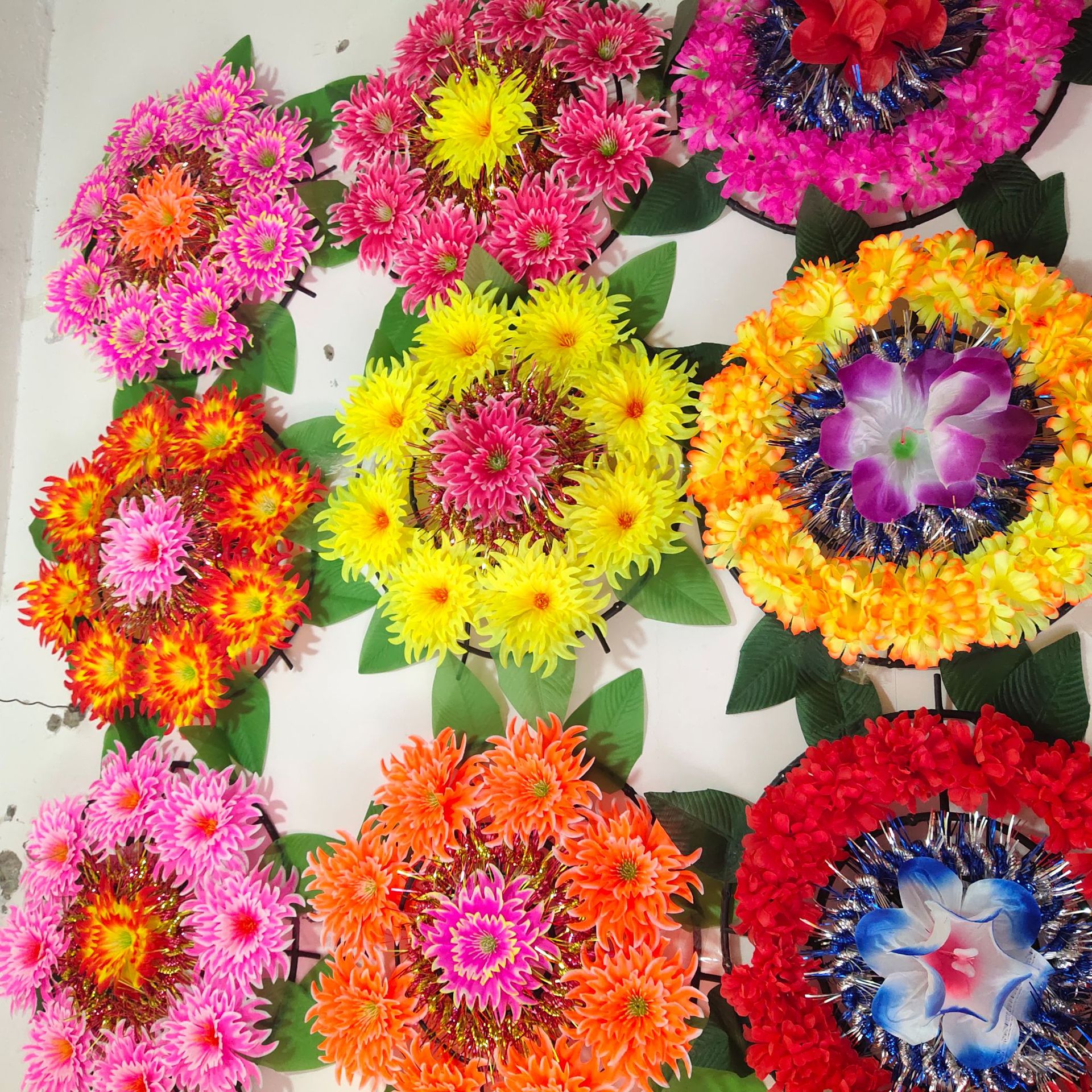 清明节祭祀用品小花圈手捧花殡葬用品批发-阿里巴巴