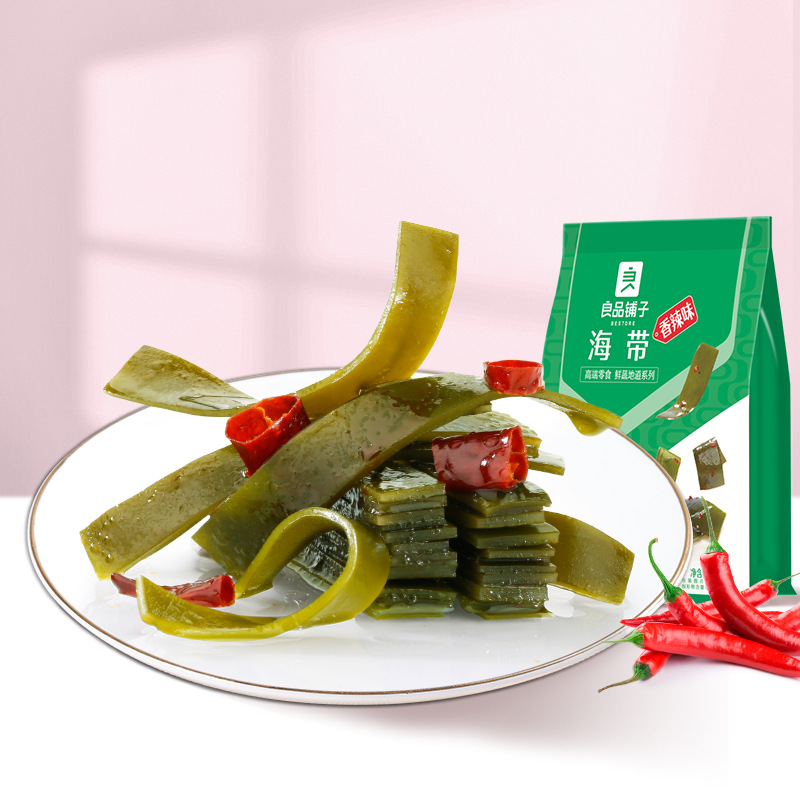 良品铺子海带218g香辣海带丝海带结即食海味小吃休闲零食速食