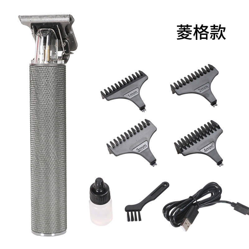 Oil Head Hair Clipper T9 Hair Clipper Usb Rechargeable Gradient Engraving Zero Serrated Electric Clipper Beard Trimming Hair Salon