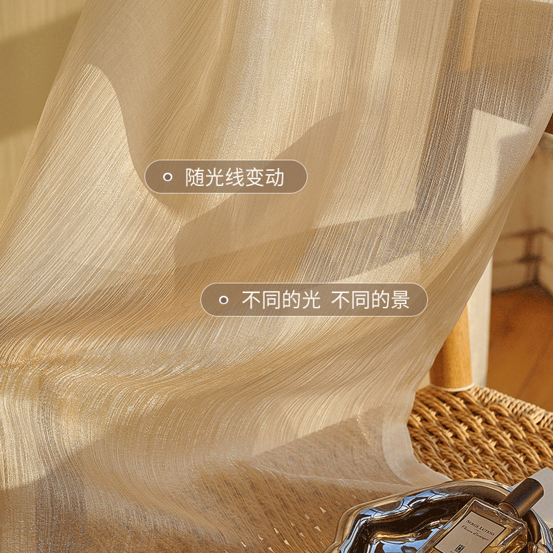 French Curtain Light Luxury High-End Mesh Curtains 2023 New Living Room Light Transmission Nontransparent Window Screen Bedroom Ins Style Balcony