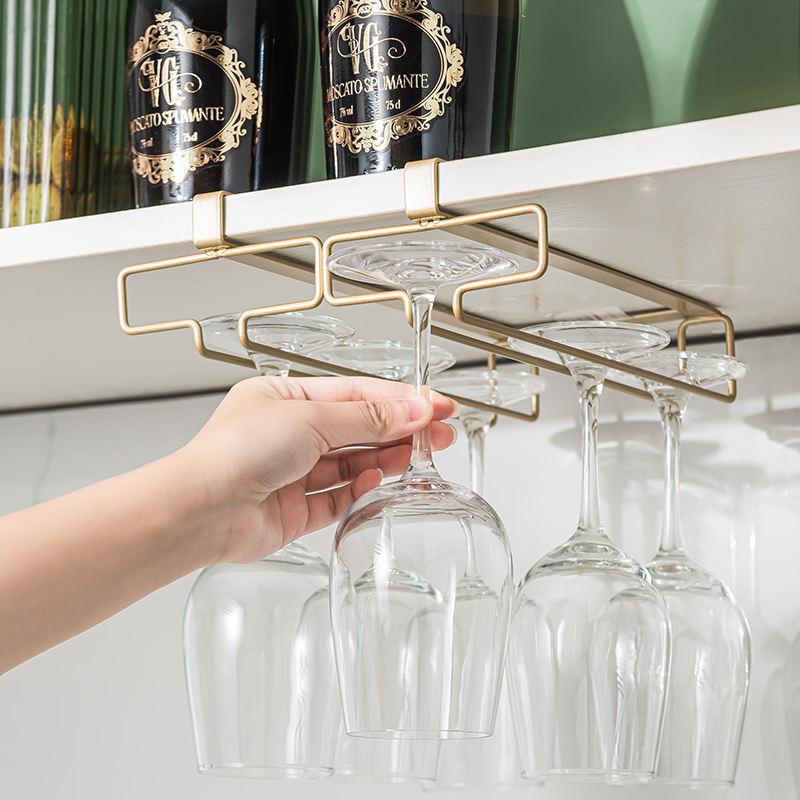 倒挂悬挂高脚杯架红酒杯架子酒架家用免打孔挂架轻奢红酒架-阿里巴巴