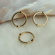 14k包金15mm圆形齿轮套珠圈 diy手工饰品配件 金色直孔穿珠套环