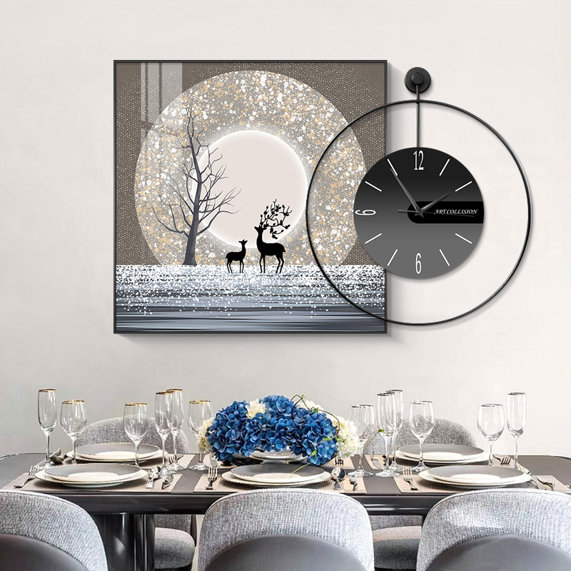 装饰钟表无框画图片