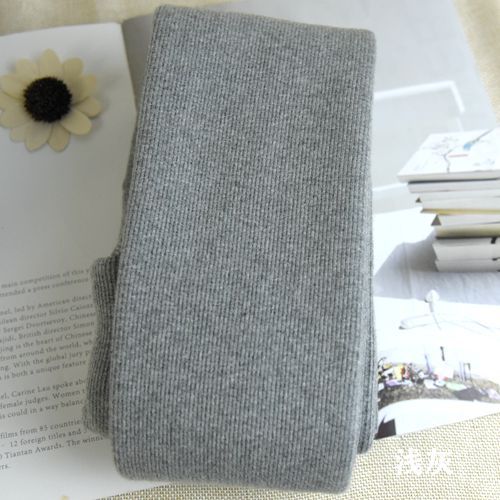 Japanese Autumn and Winter Fleece-Lined Thickened Cotton Vertical Bar Leggings Women's Micro Pressure Slimming Thread Grains of Oats White Thermal Pantyhose