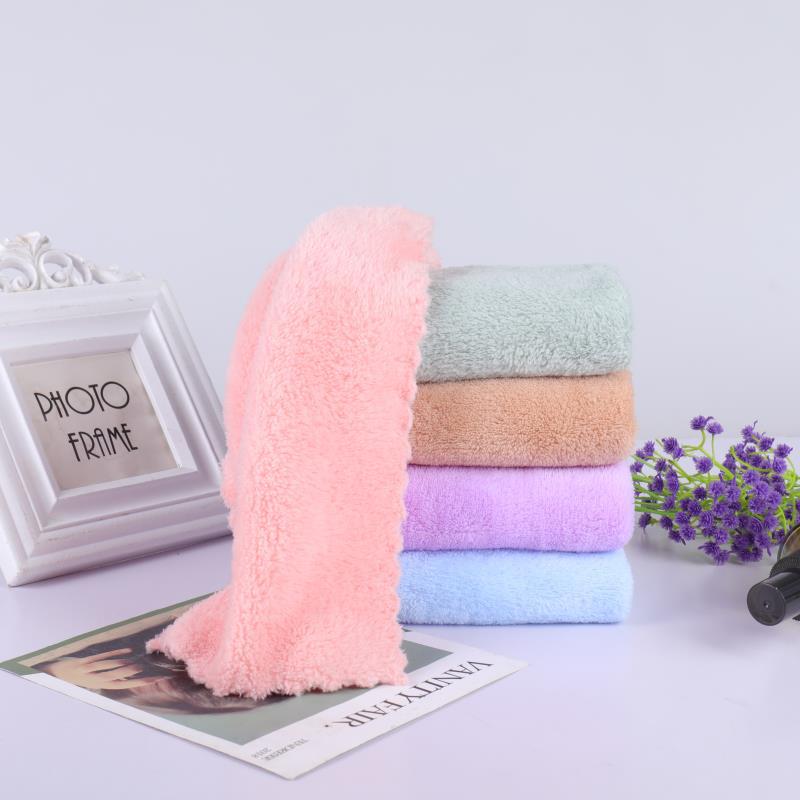 High Density Coral Fleece Cut Edge Small Tower Plain Color Small Square Towel Soft Absorbent Gift Home Non-Fading Non-Hair Removal