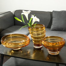 北欧简约玻璃水果盘时尚桌面装饰现代家居样板间软装摆件现货批发