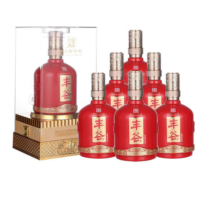 丰谷酒珍酿30 浓香型52度白酒500ml*6瓶整箱盒装高度粮食酒水送礼