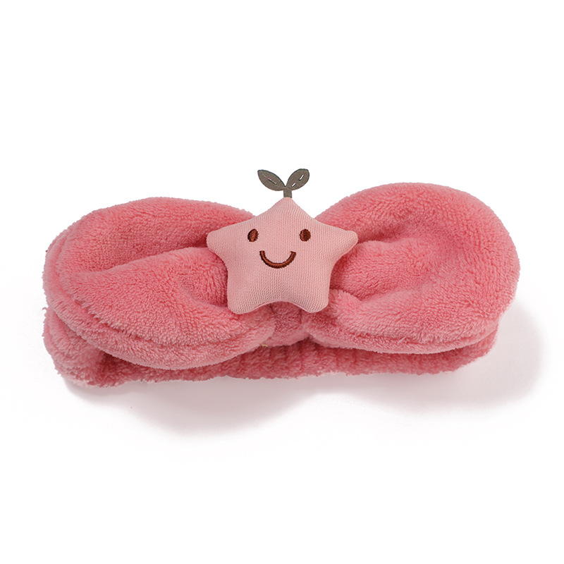 fashion korean cute cartoon smiley face bow hair band washing face hair band cross-border hair band