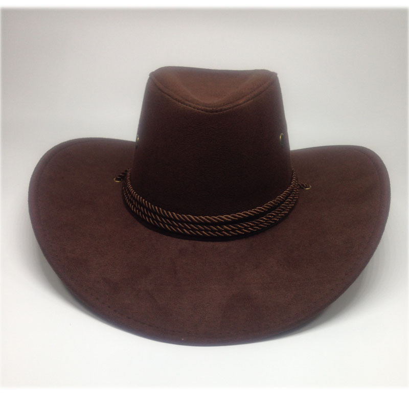 亚马逊跨境美国西部牛仔帽麂皮绒户外遮阳帽男士骑马帽子大檐帽成