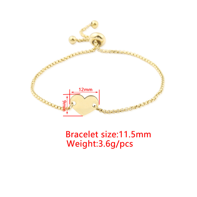 Cross-Border Accessories European and American Popular Adjustable Bracelet Love Heart Simplicity Insdiy Bracelet Female Girlfriends' Gift Girlfriend Gift