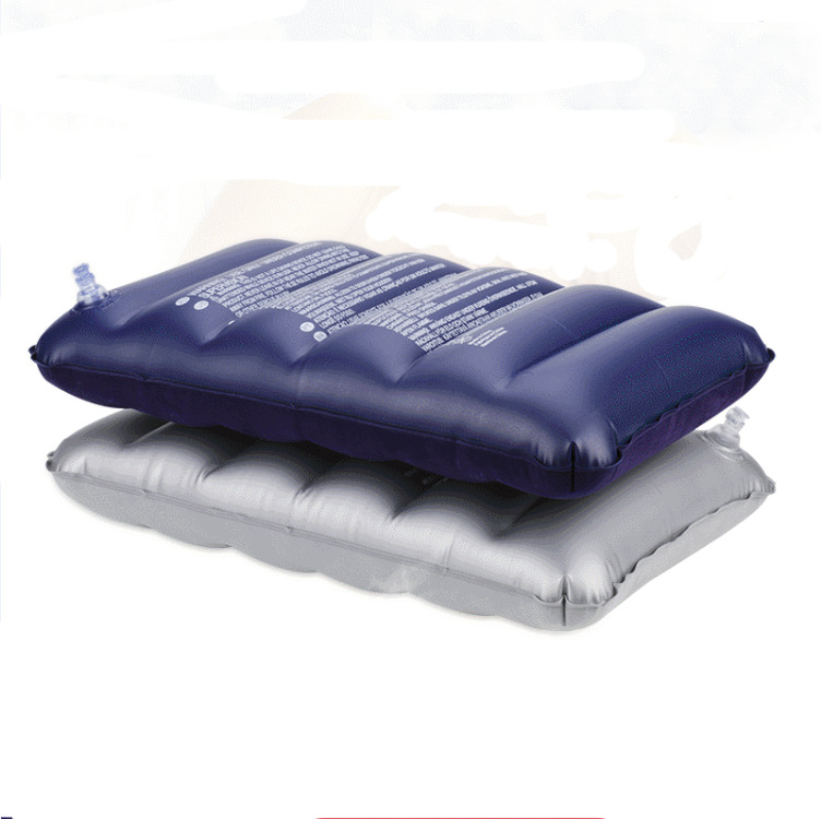 午睡方形充气枕头 商务办公旅行充气抱枕  PVC植绒充气枕地摊批发