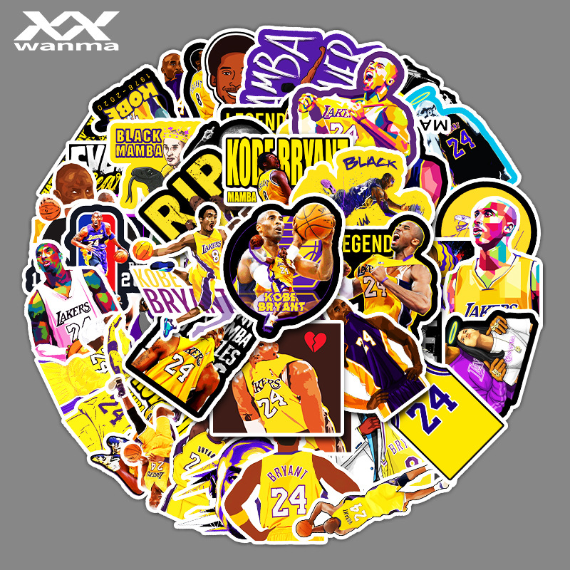 51张篮球球星科比跨境涂鸦笔记本电脑行李箱汽车手机吉他装饰贴纸