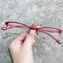 超轻近视眼镜女半框商务眼镜框高清防蓝光护眼平光镜眼睛配有度数