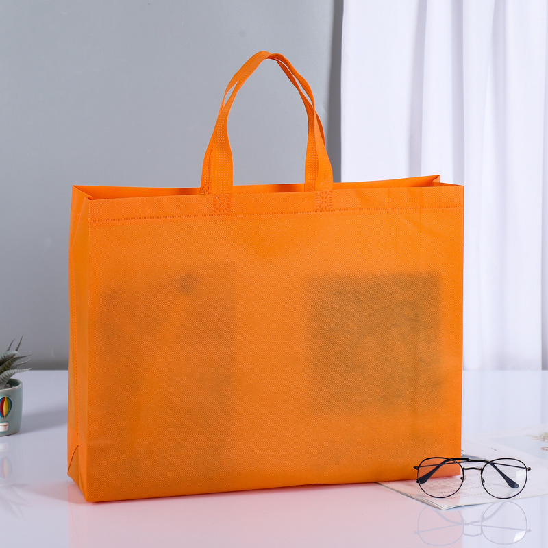 In Stock Non-Woven Bag Wholesale Eco-friendly Bag Thickened Blank Color High Load-Bearing Three-Dimensional Non-Woven Shopping Handbag