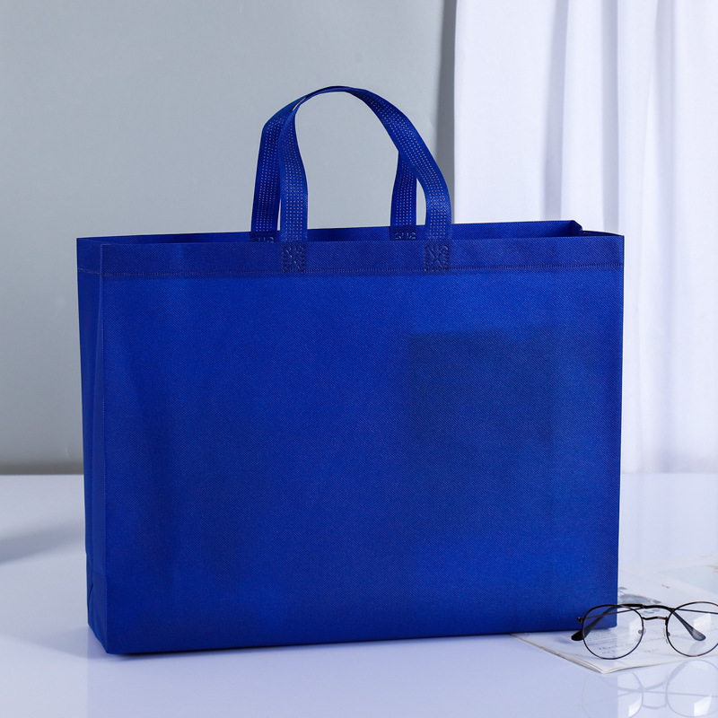 In Stock Non-Woven Bag Wholesale Eco-friendly Bag Thickened Blank Color High Load-Bearing Three-Dimensional Non-Woven Shopping Handbag