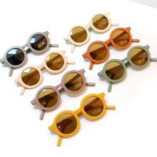 新款儿童太阳镜丹麦磨砂圆框眼镜UV400防紫外线宝宝男女童墨镜潮