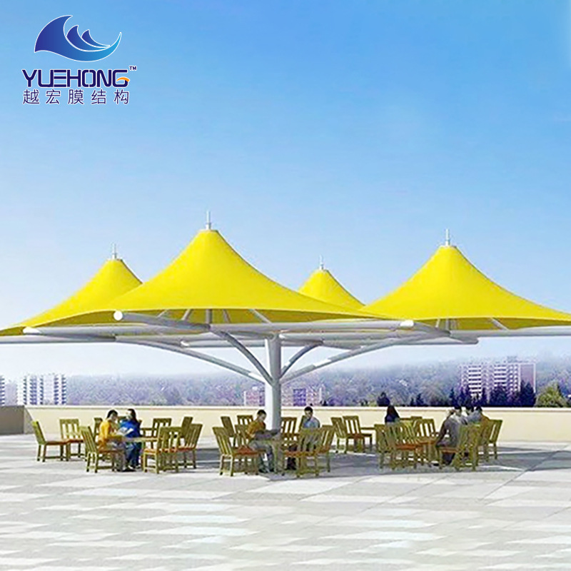 园林景观建筑张拉膜景观棚 公园广场索膜结构景观篷 彩色膜结构