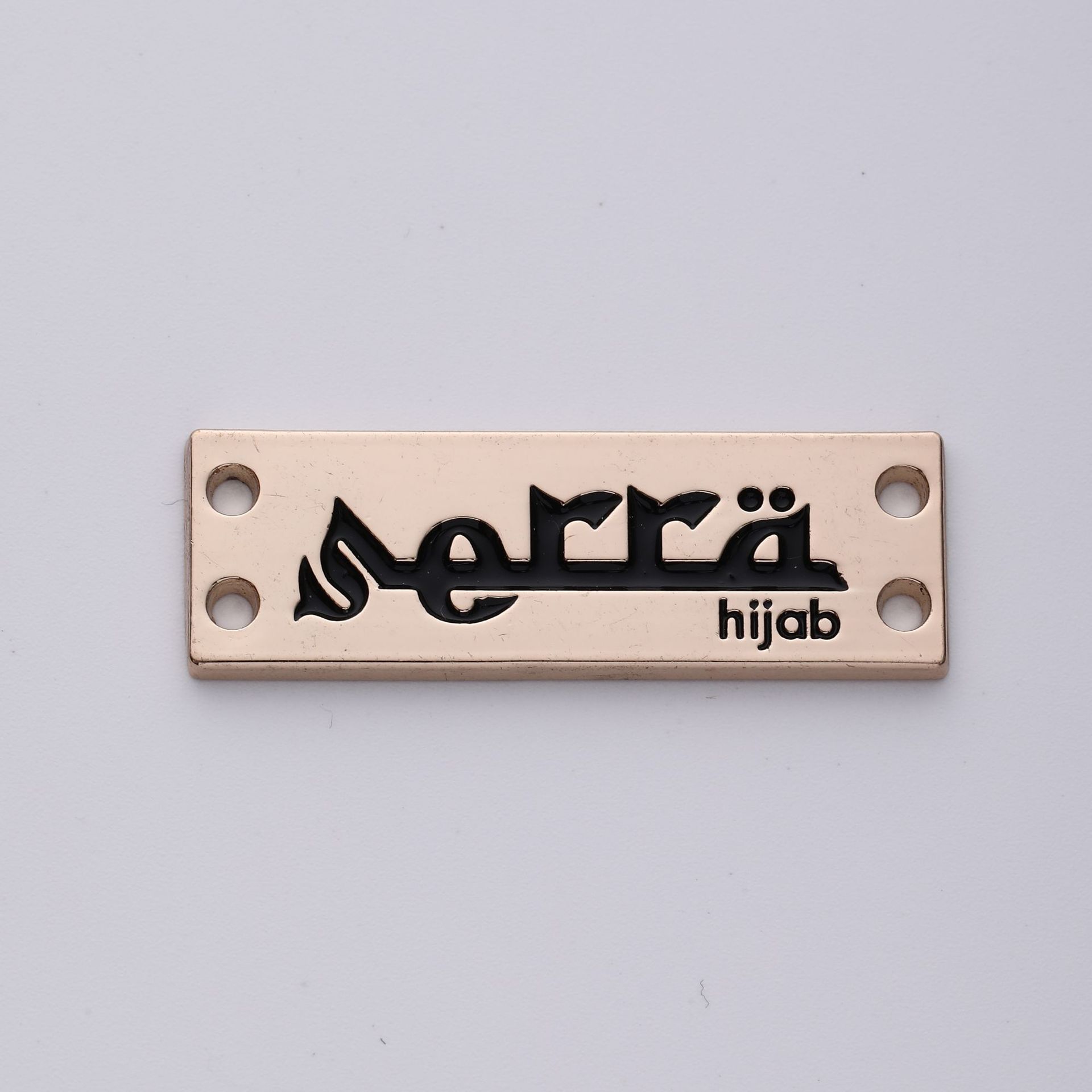 Rectangular Concave-Convex Letter Metal Stitching Sign Electroplating Stamping Zinc Alloy Mask Clothing Sweater Metal Badge