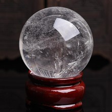 天然白水晶球摆件 原石打磨水晶球 家具办公装饰摆件 消磁水晶球