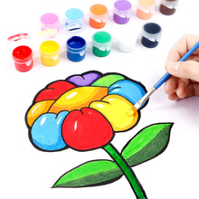 六联体手绘丙烯颜料3ml 5ml儿童绘画颜料幼儿园diy美术涂鸦材料