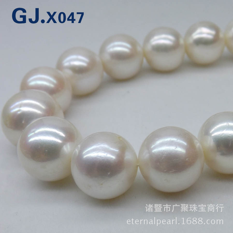 淡水珍珠项链12-13mm正圆强光微瑕 无核淡水珍珠项链 大珍珠项链