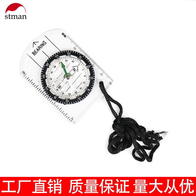 Outdoor Multi-Functional High Transparent Portable Compass Compass Scale with Map Survival Compass