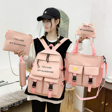 外贸学生背包韩版小学生ins风初中高中书包校园Schoolbag女双肩包