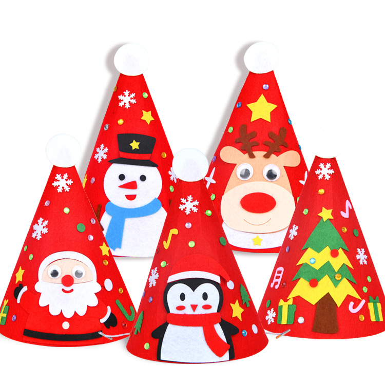 Christmas Hat Diy Children's Handmade Material Kit Educational Toys Kindergarten Creative Christmas Handmade Gifts