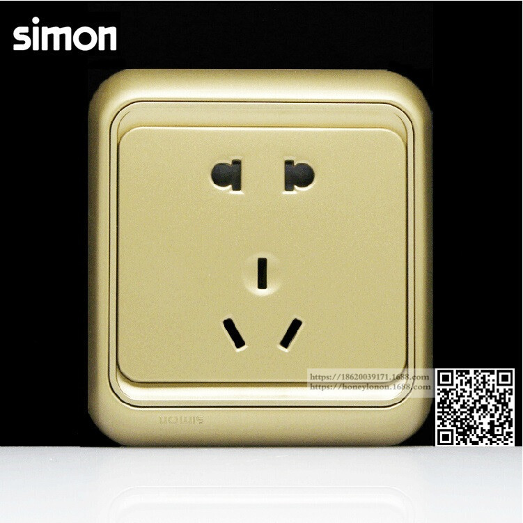 88成交0个simon/西蒙 i6系列 16a两极带接地插座(荧光灰)761681-61