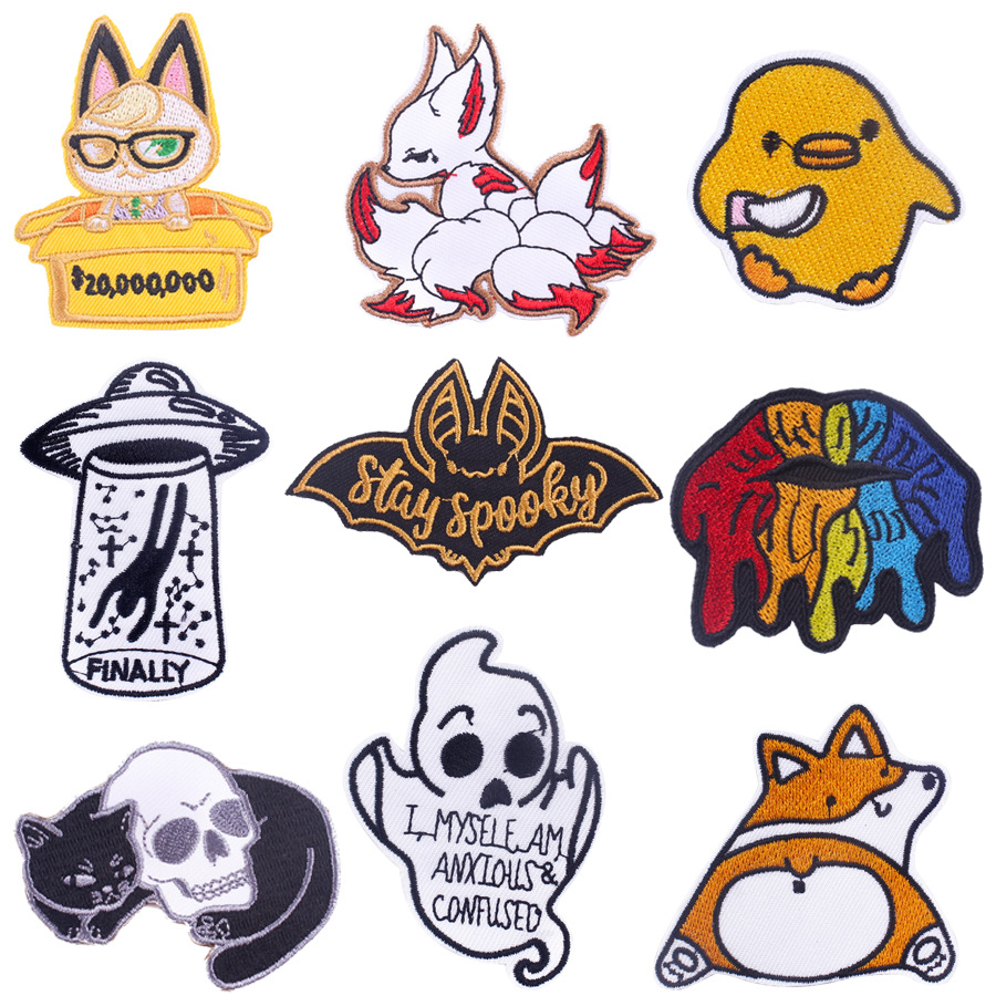 可爱新款现货卡通动物刺绣布贴电脑绣花服装辅料个性diy补丁贴