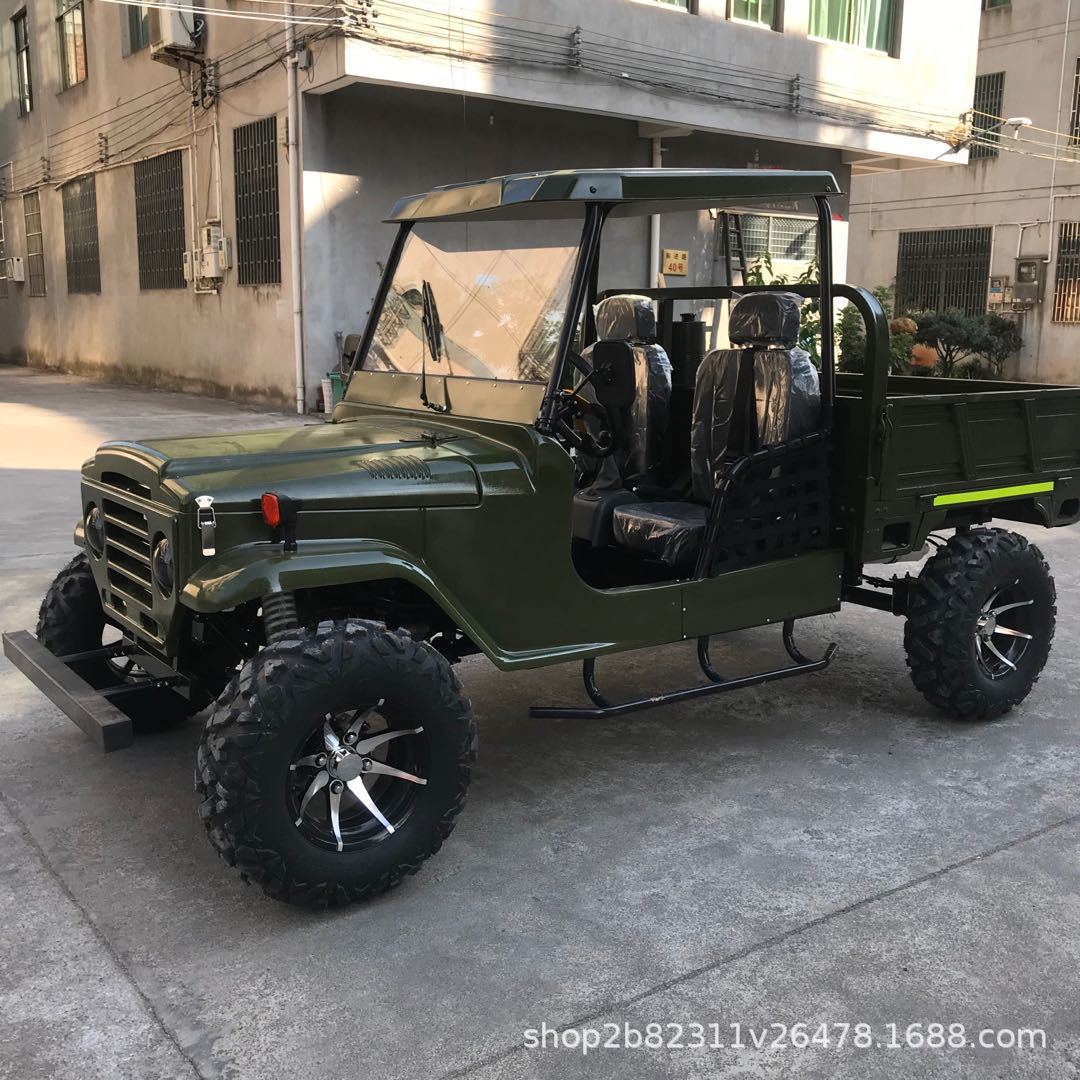 300cc四驱沙滩车四轮越野成人卡丁车山地农夫车摩托钢管车utv汽油