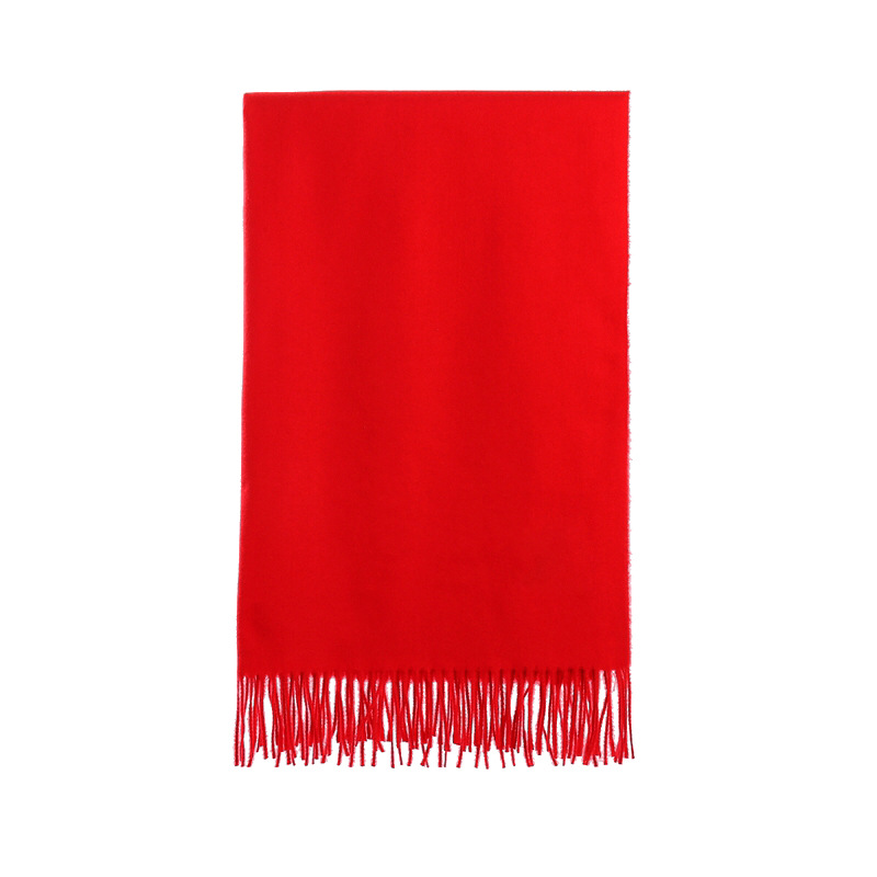 Red Scarf Custom Printed Logo Embroidery Annual Meeting Event Bright Red Scarf Classmates Party Chinese Red Shawl Printing