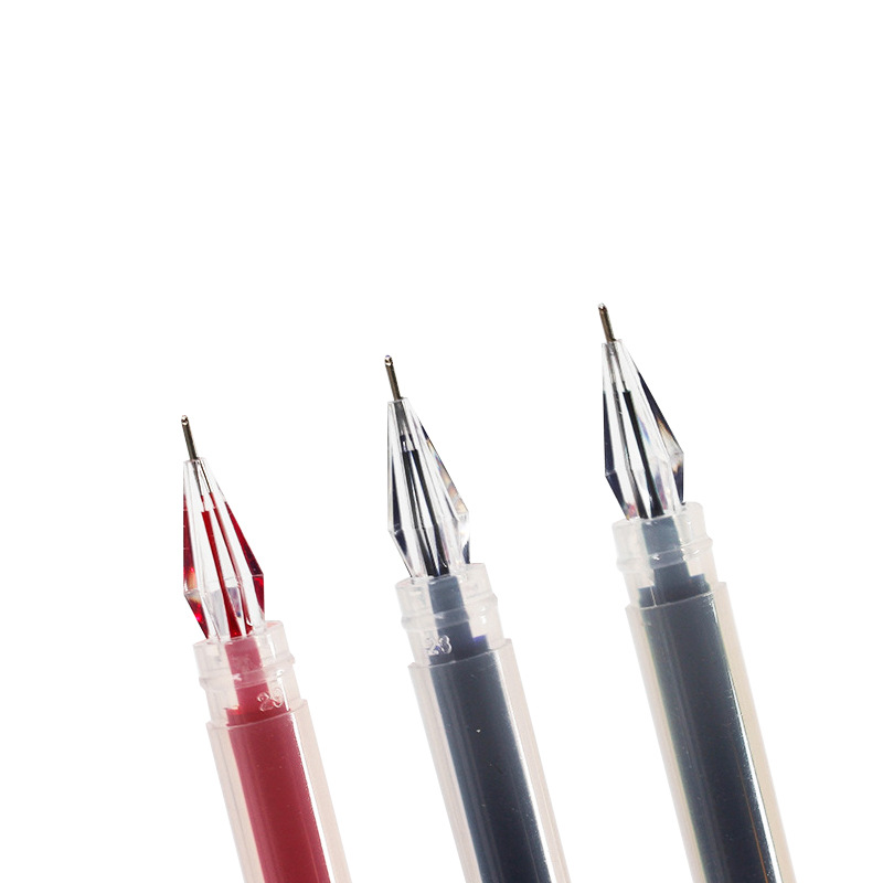 Creative Diamond Head Gel Pen Office Learning Simple 0.38mm Signature Pen Black Red Blue Four-Color Student Water Pen