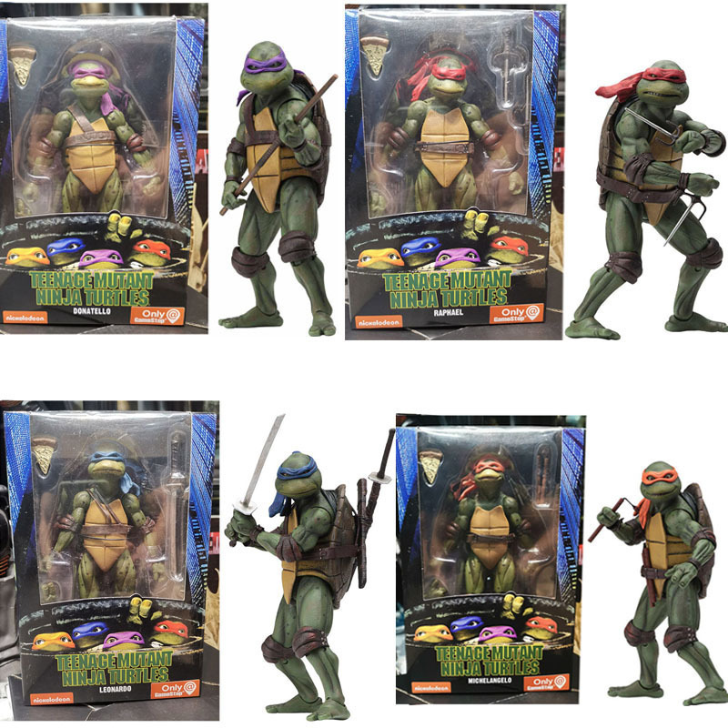 NECA 忍者神龟手办 1990电影版 TMNT 限定版 7寸可动人偶模型摆件