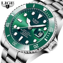 LIGE/利格时尚爆款男士手表石英三针手表防水时钟