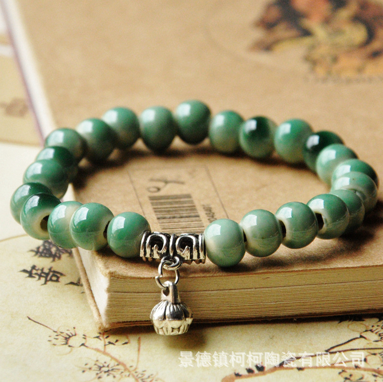 jingdezhen ceramics ornament ethnic style all beads bracelet stall stall supply men‘s and women‘s bracelets small fresh