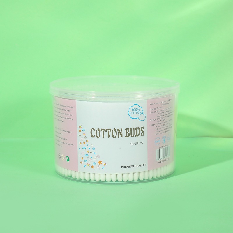Cotton Swab Factory 500 Bamboo Sticks Boxed Cotton Swab Head Type Can Be Customized Boutique Xinjiang Cotton Swab