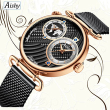 Aishy2021跨境爆款商务男士手表双机芯防水石英手表休闲男士手表