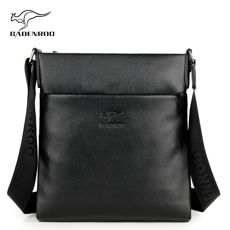 新款男士商务休闲单肩包真皮竖款公文包斜挎包软皮韩男包代发现货