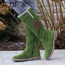 2020冬季新品wish独立站长筒侧拉链圆头女靴40-43高筒雪地靴boots