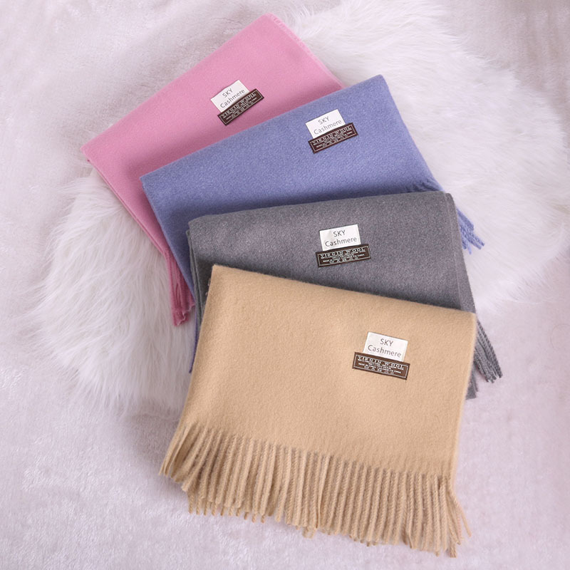 Solid Color Scarf for Women Winter New Thickened Warm Korean Students All-Match Monochrome Tassel Artificial Cashmere Scarf Shawl