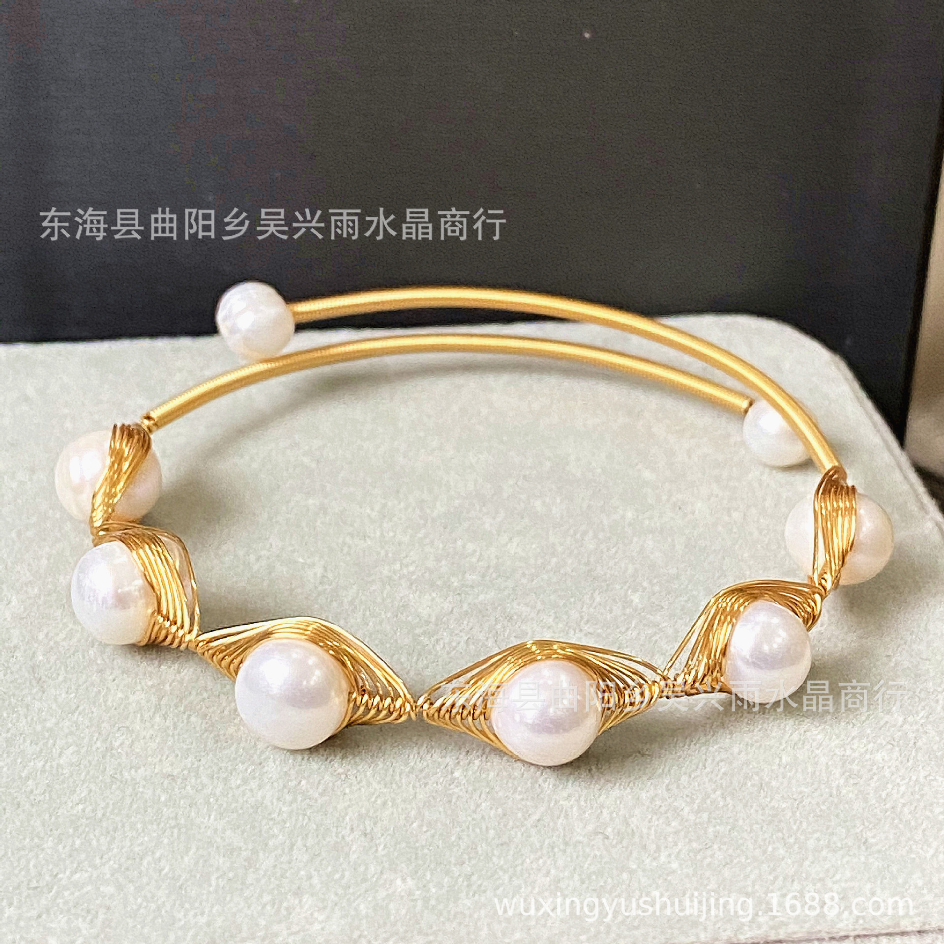 14k gilded winding freshwater pearl strawberry quartz labradorite moonstone agate sea blue jade bracelet bracelet bracelet