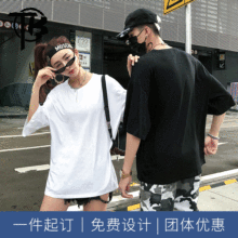 oversized shirt纯棉圆领宽松t恤短袖 落肩半袖欧美跨境大码 推荐