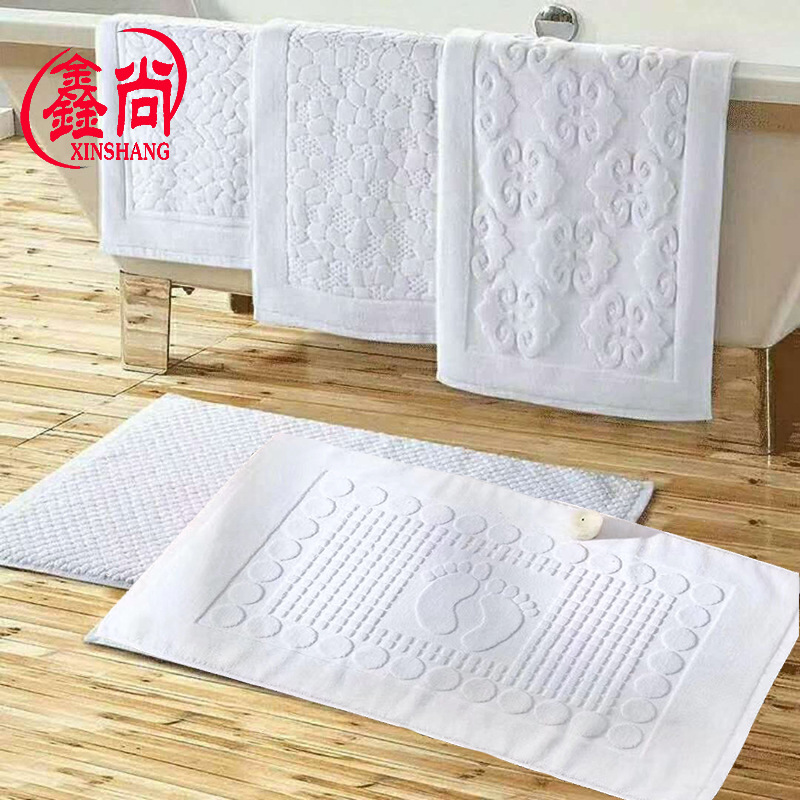 Pure Cotton Towel Thick Absorbent 50*80 Cotton Hotel Bathroom Mats Non-Slip Yarn-Dyed Jacquard Towel Printed Logo
