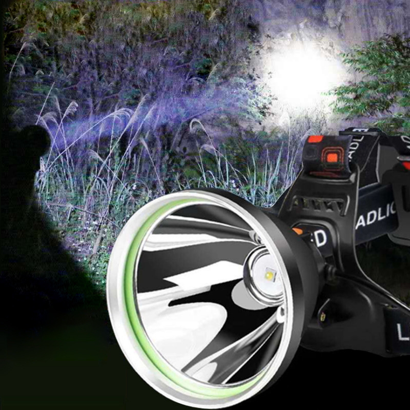 p50强光头灯usb充电led超亮远射大光杯头戴式徒步探险夜钓手电灯