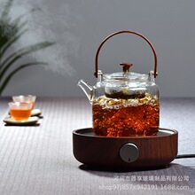 玻璃茶壶加厚耐高温蒸汽煮茶器家用明火可加热玻璃煮茶壶蒸茶器