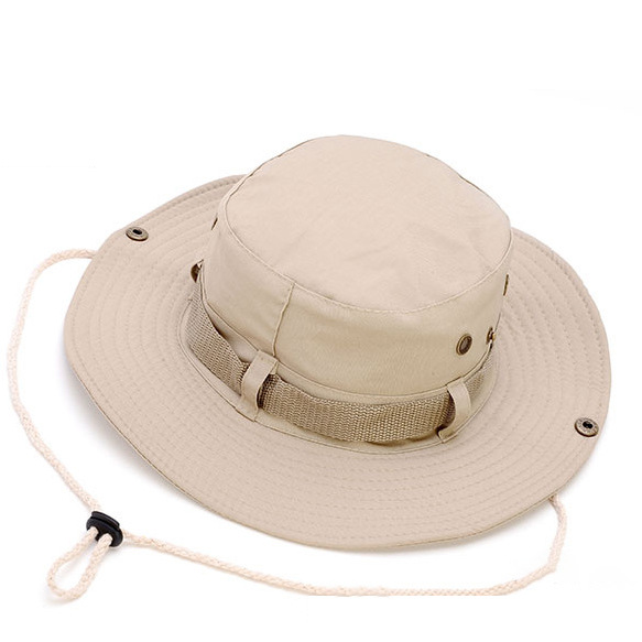 Men's Boonie Hat Broad-Brimmed Hat Rounded Hat Plaid Alpine Cap Outdoor Fisherman Hat Beige Sun Hat Female Double-Sided