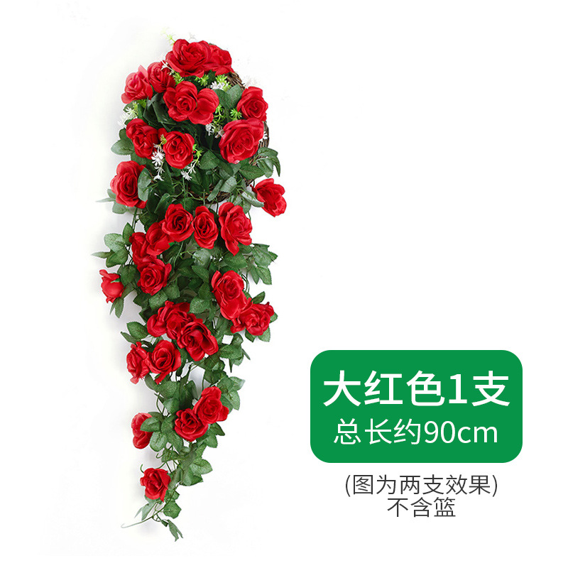 Foreign Trade Hot Sale Artificial Rose Wall Hanging Shopping Mall Home Decorative Fake Flower HANAFUJI Factory Wholesale Layout HANAFUJI