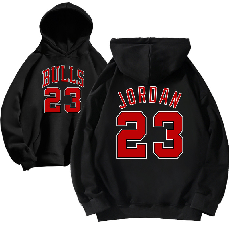 370克重磅 公牛迈克尔乔丹23号连帽卫衣男女秋冬来图设计班服团